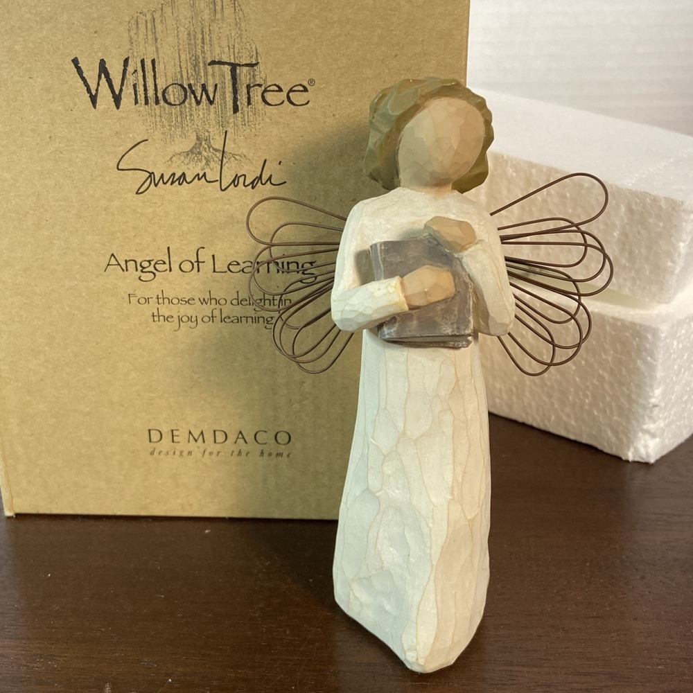 Demdaco Vintage 1999 Willow Tree Figurine Angel of Learning By Susan Lordi NIB